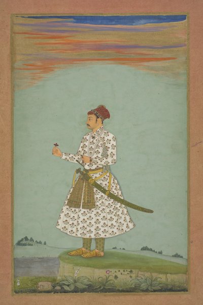 Maharaja Rama Singh (I) von Amber, ca. 1660 (Gouache und Gold auf Papier, auf Albumblatt montiert) von Indian School